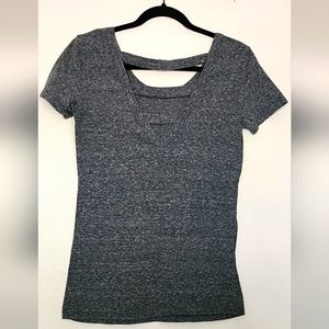 Womens Grey Shirt With Cut Out Back
